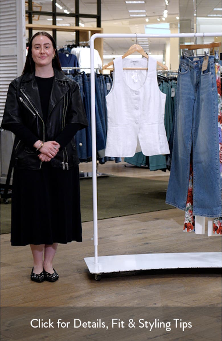 Linen Scoop Neck Cutaway Vest, sales video thumbnail