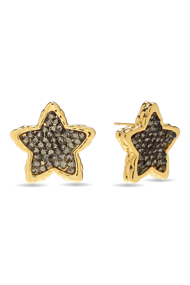 Shine Bright Cubic Zirconia Star Stud Earrings, Main, color, GOLD
