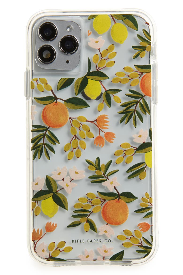 x Rifle Paper Co. Citrus Floral iPhone 11, 11 Pro & Pro Max Case, Main, color, CLEAR/ MULTI