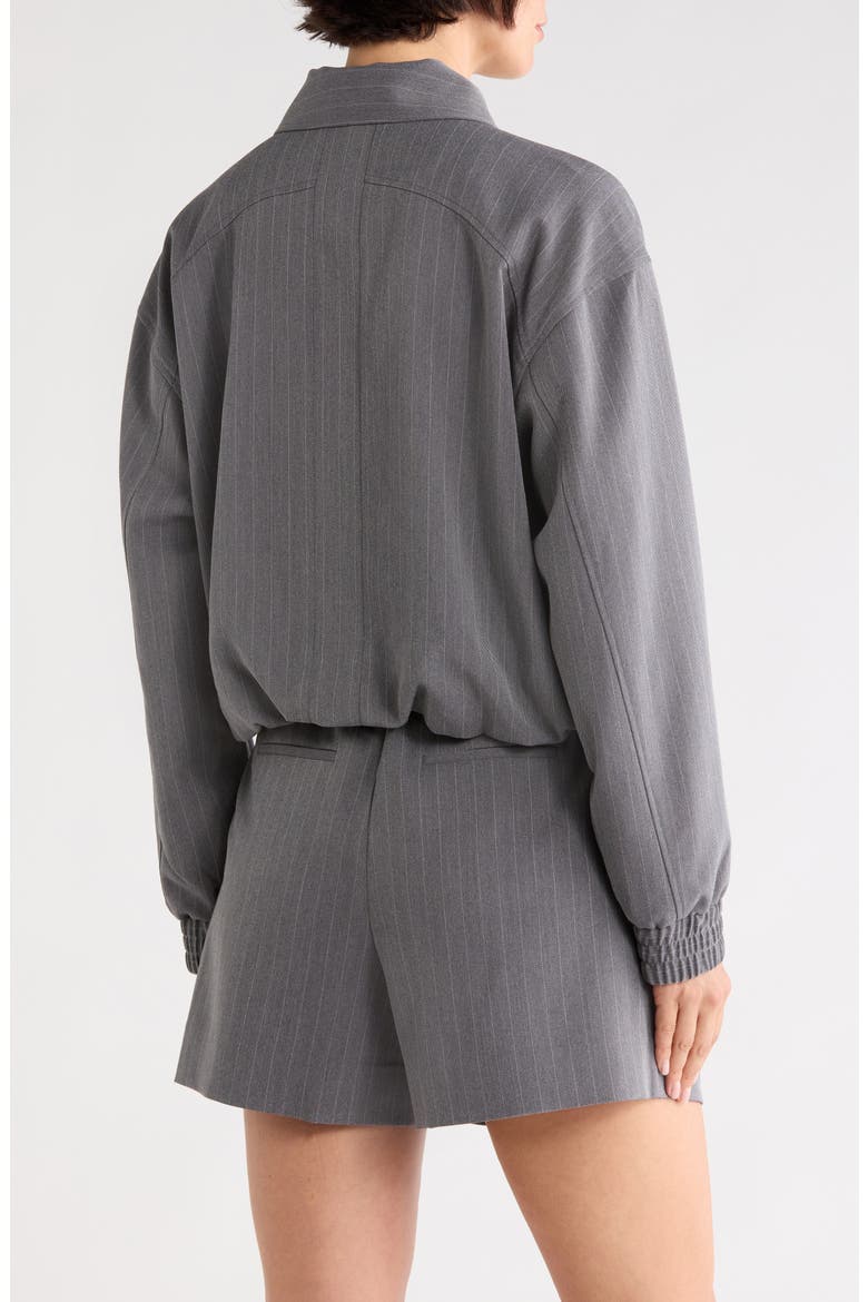 Arlenis Zip Front Blouson Jacket, Alternate, color, GREY MELANGE