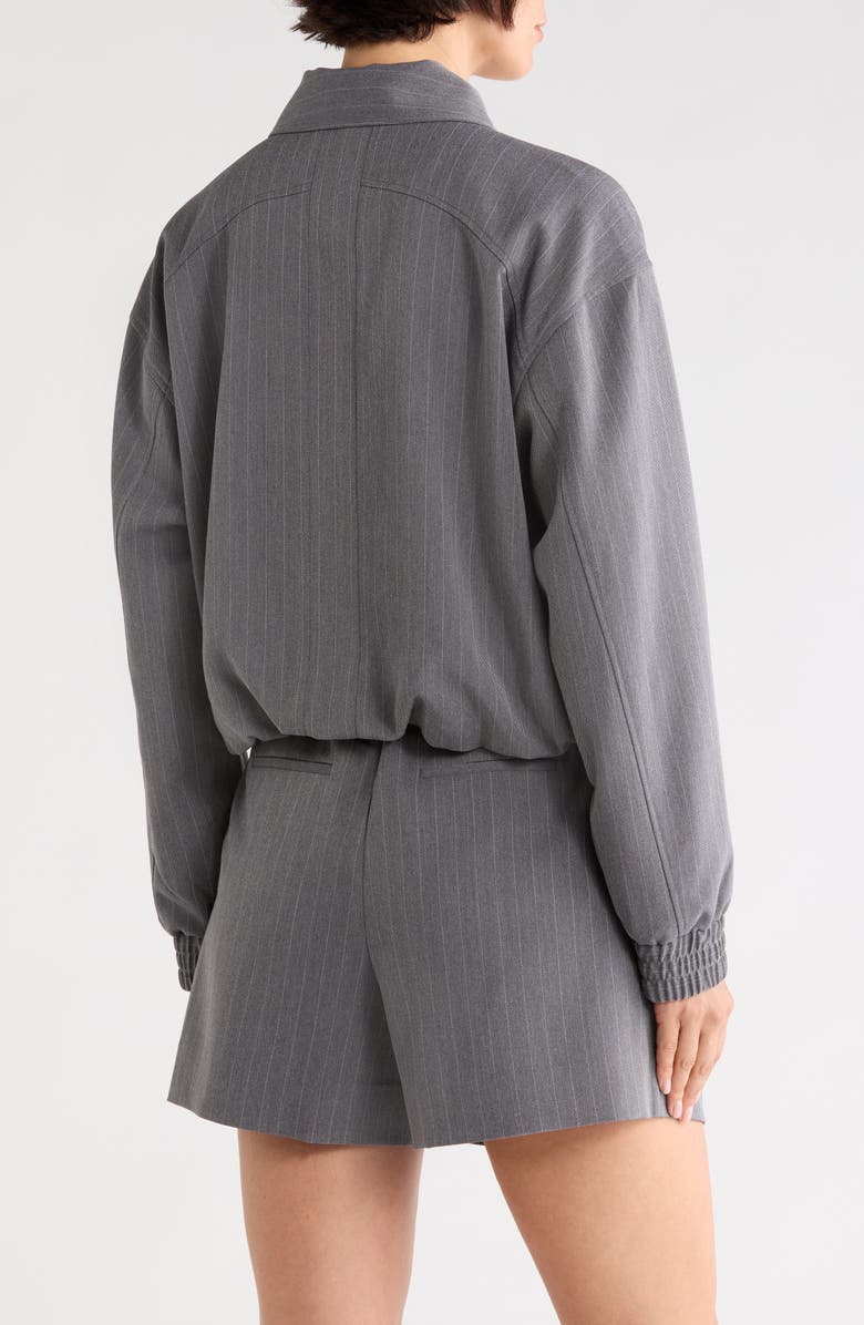 Derek Lam 10 Crosby Arlenis Zip Front Blouson Jacket, Alternate, color, Grey Melange