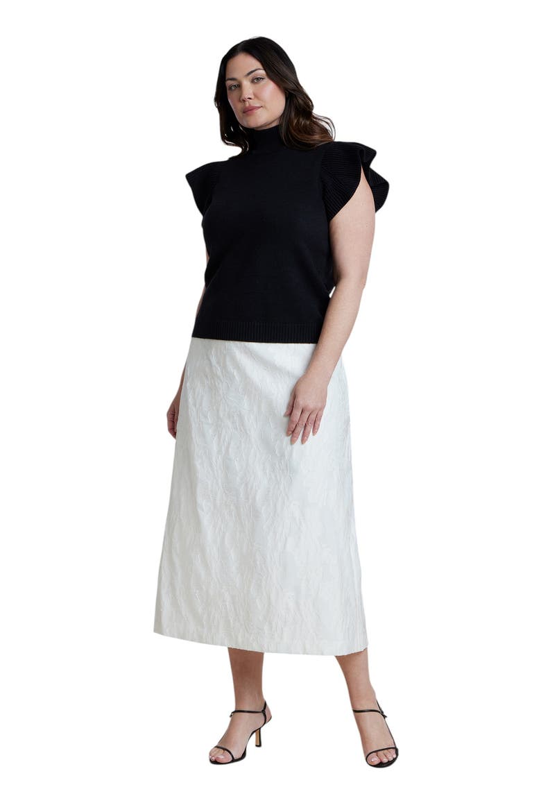 Ruffle Sleeve Sweater, Alternate, color, BLACK ONYX