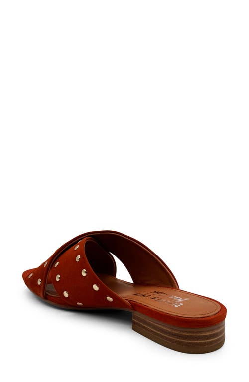 Chelsea Crew Olympia Studded Slide Sandal In Orange Suede