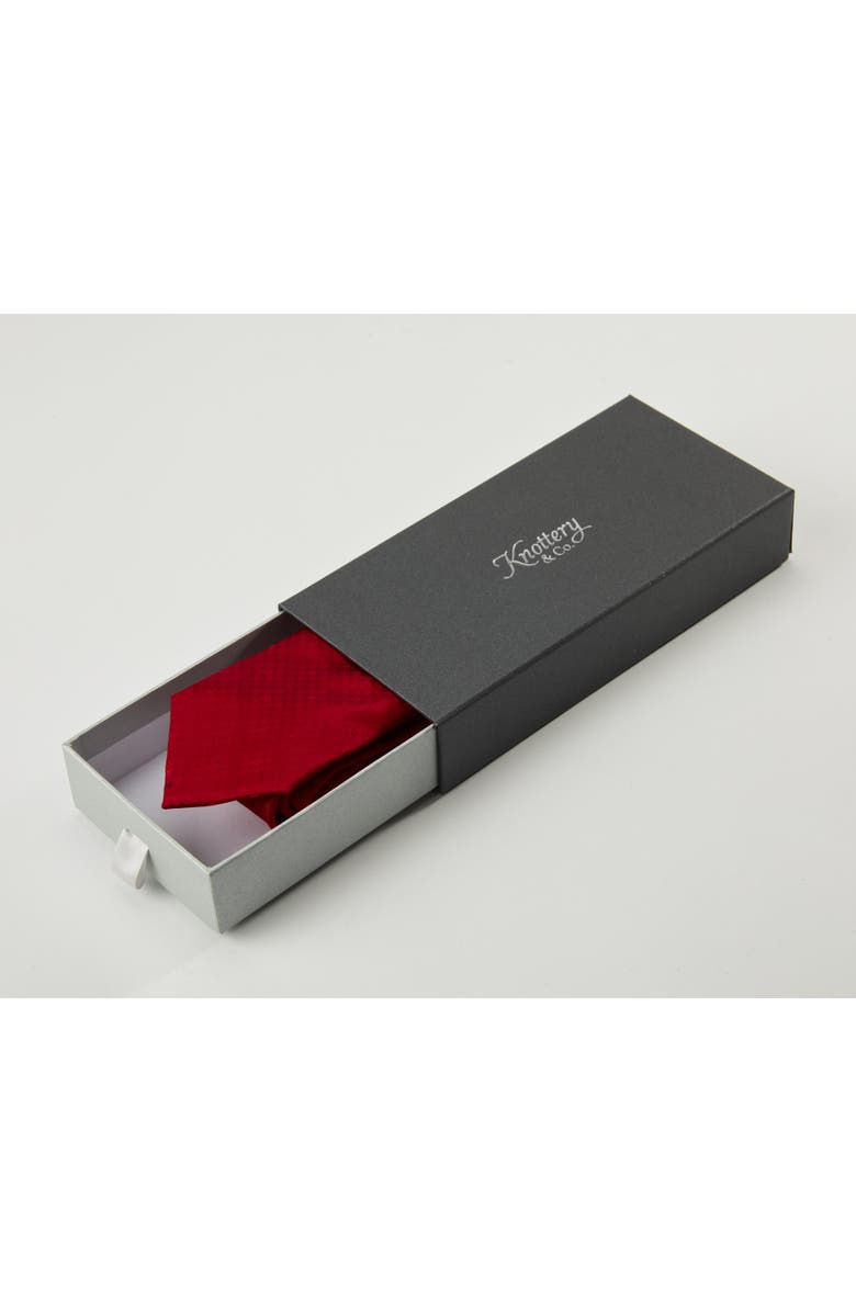 Knottery & Co Houndstooth Mosaic Silk Jacquard Tie, Alternate, color, Red