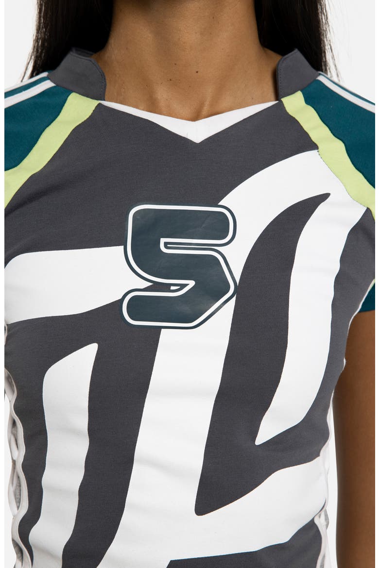 Lace-Up Football Baby Tee, Alternate, color, GREY