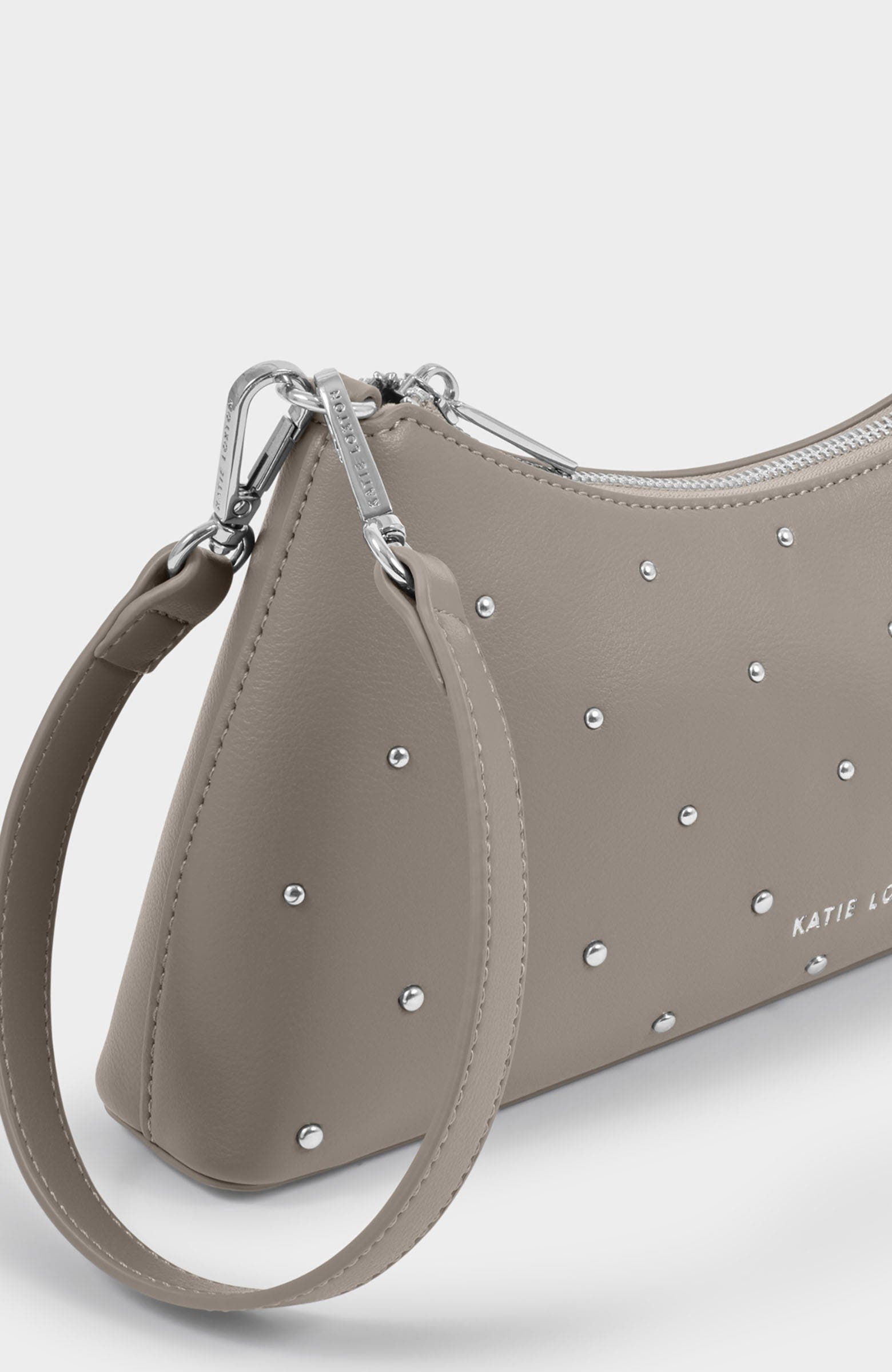 Miley Small Shoulder Bag, Alternate, color, Silver Mink Studded