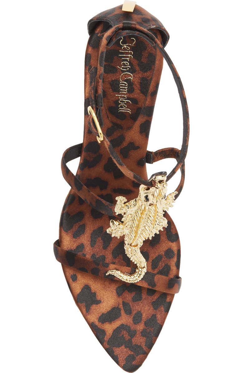 Jeffrey Campbell Everglades Ankle Strap Sandal, Alternate, color, Cheetah Satin Gold