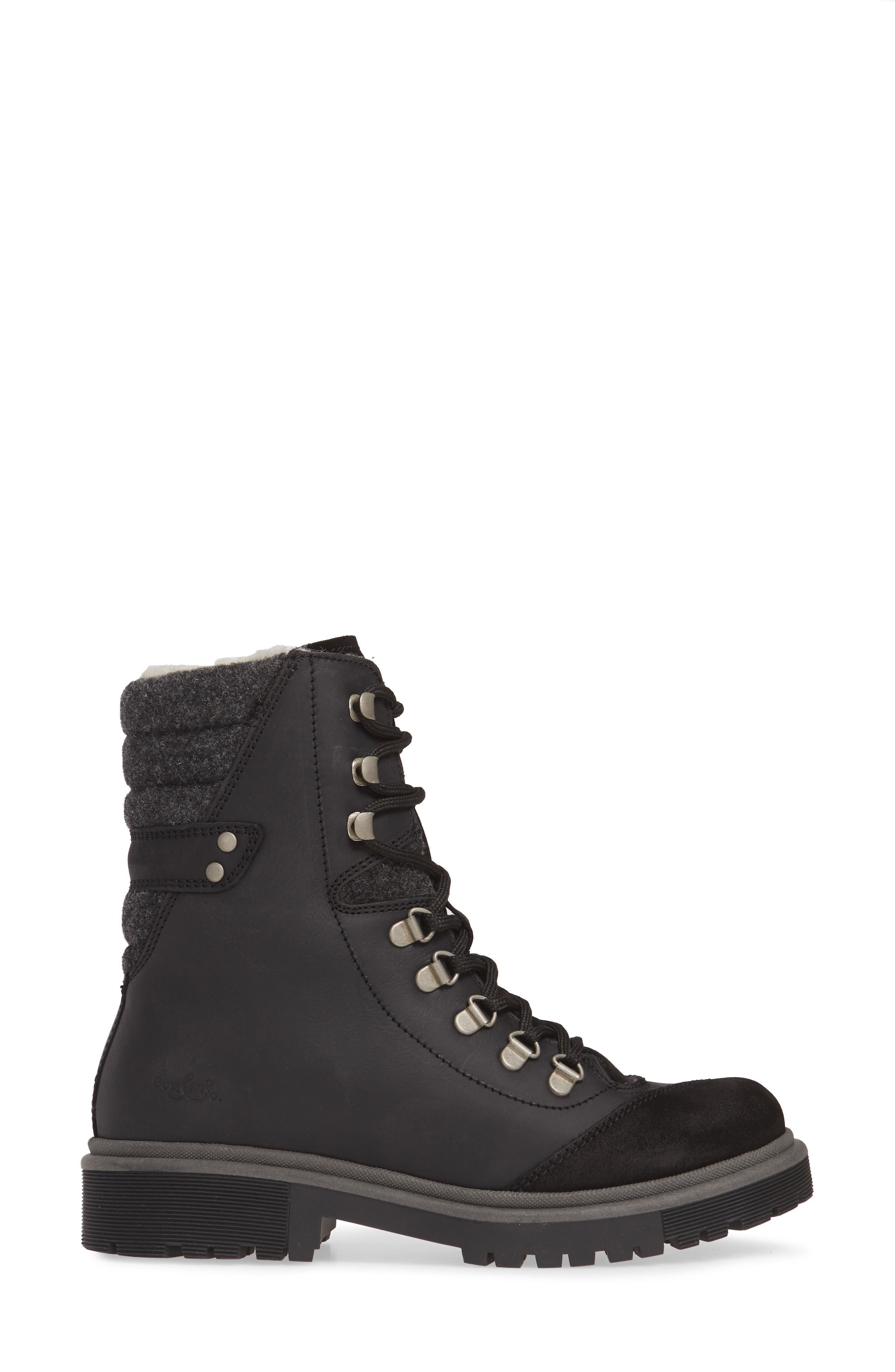 Angus Waterproof Wool Lined Hiking Boot, Alternate, color, BLACK LEATHER/ SUEDE