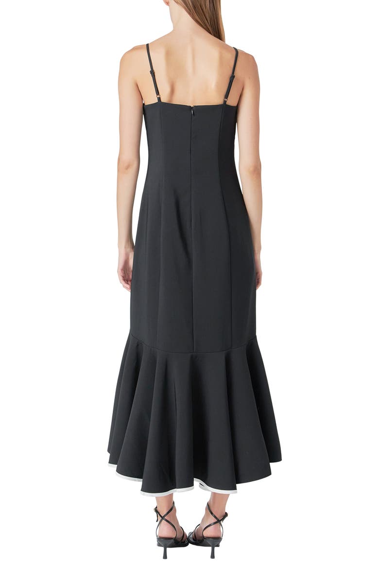 Flounce Hem Dress, Alternate, color, BLACK