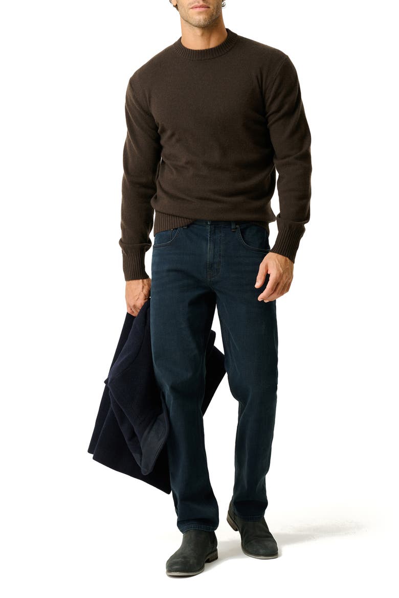 Stewart Island Wool & Cahsmere Crewneck Sweater, Alternate, color, CHOCOLATE
