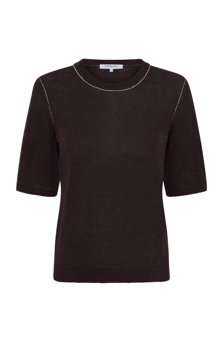 GERARD DAREL Loumia Short Sleeve Sweater, Alternate, color, Brown