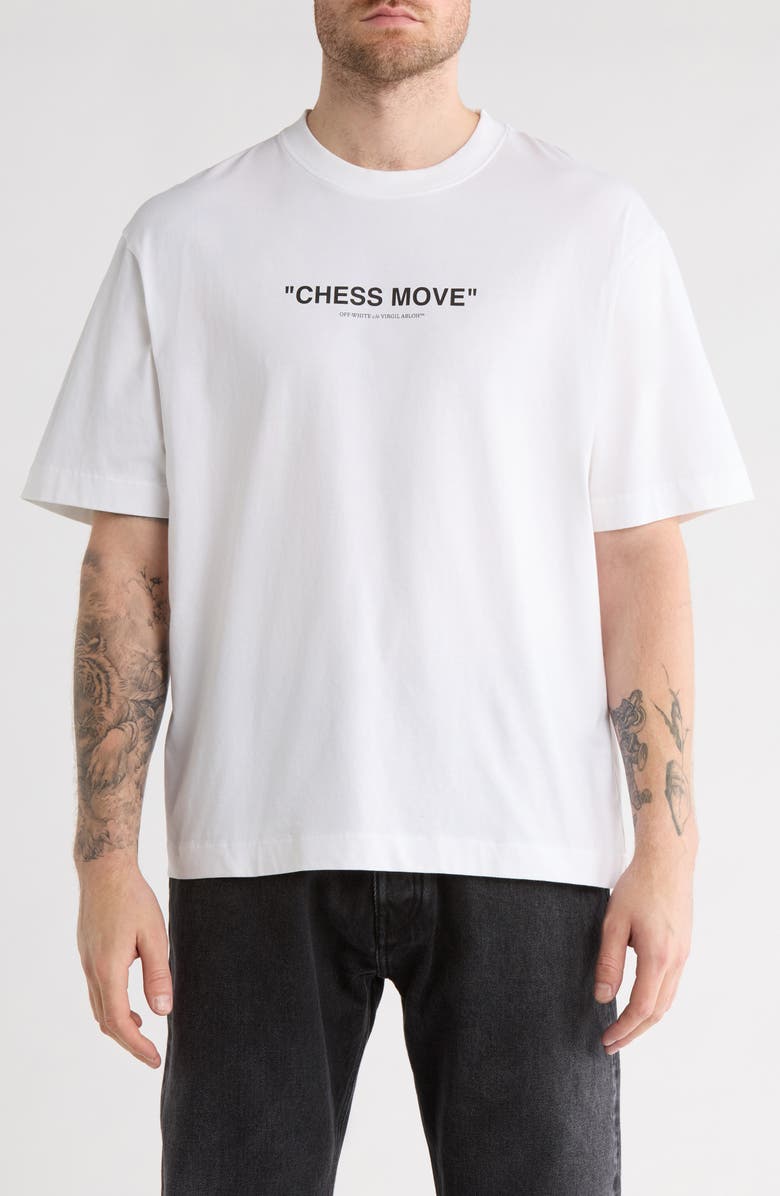 Off-White Chess Move Skate Graphic T-Shirt, Main, color, White And Black