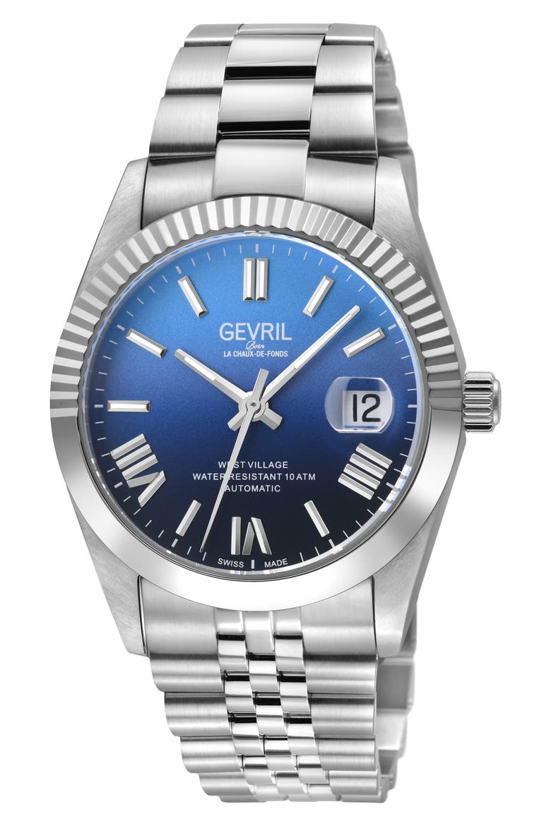 West Village Fusion Elite Automatic Bracelet Watch, 40mm, Main, color, SILVER