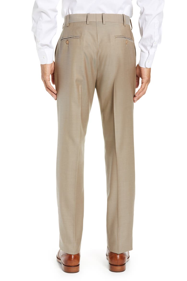 Torino Classic Fit Flat Front Solid Dress Pants, Alternate, color, TAN NANTUCKET