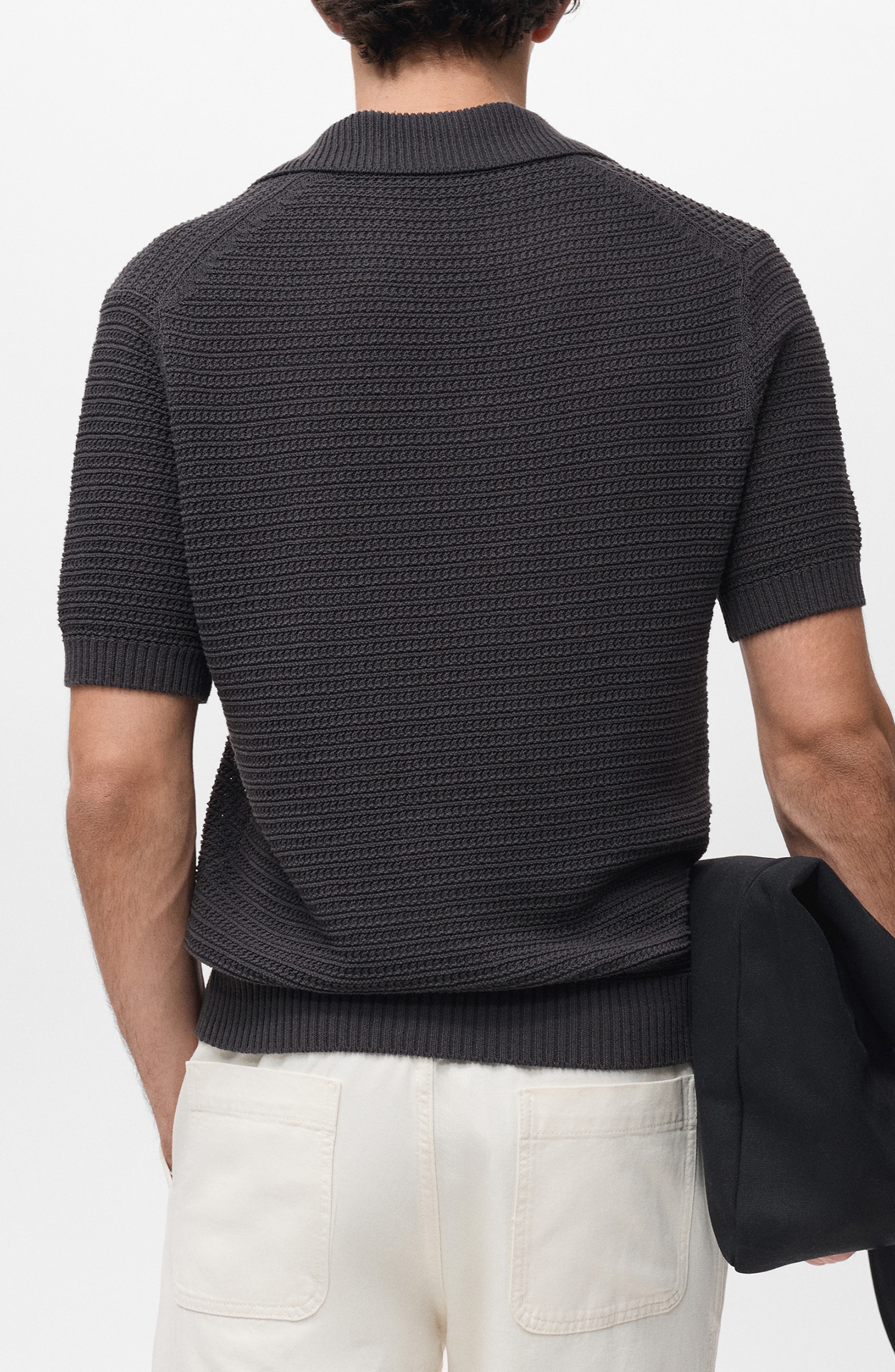 Cotton Blend Polo Sweater - image 2