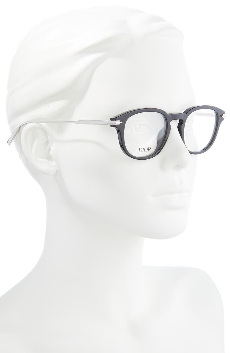 DIOR 'DiorBlackSuitO R2I 49mm Round Eyeglasses, Alternate, color, 