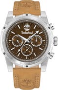 Timberland Stonington Chronograph Leather Strap Watch, 45mm