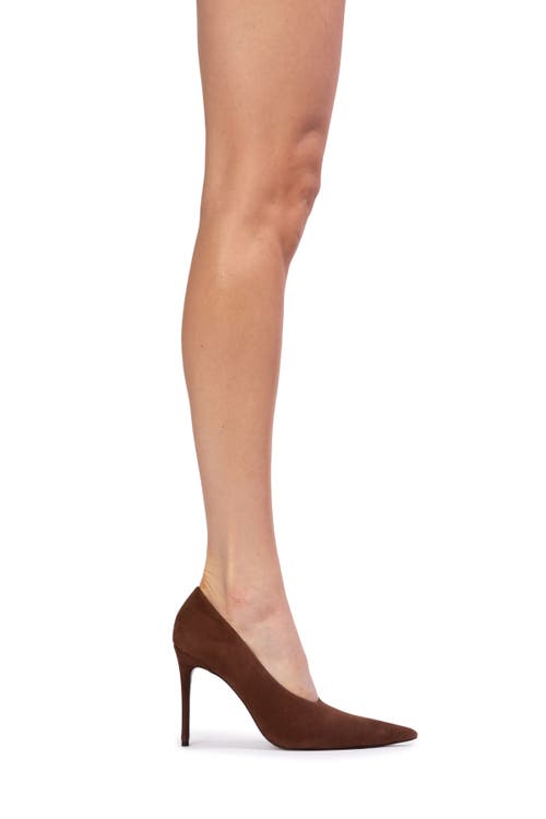Black Suede Studio Jona 100 Suede Pump In Brown