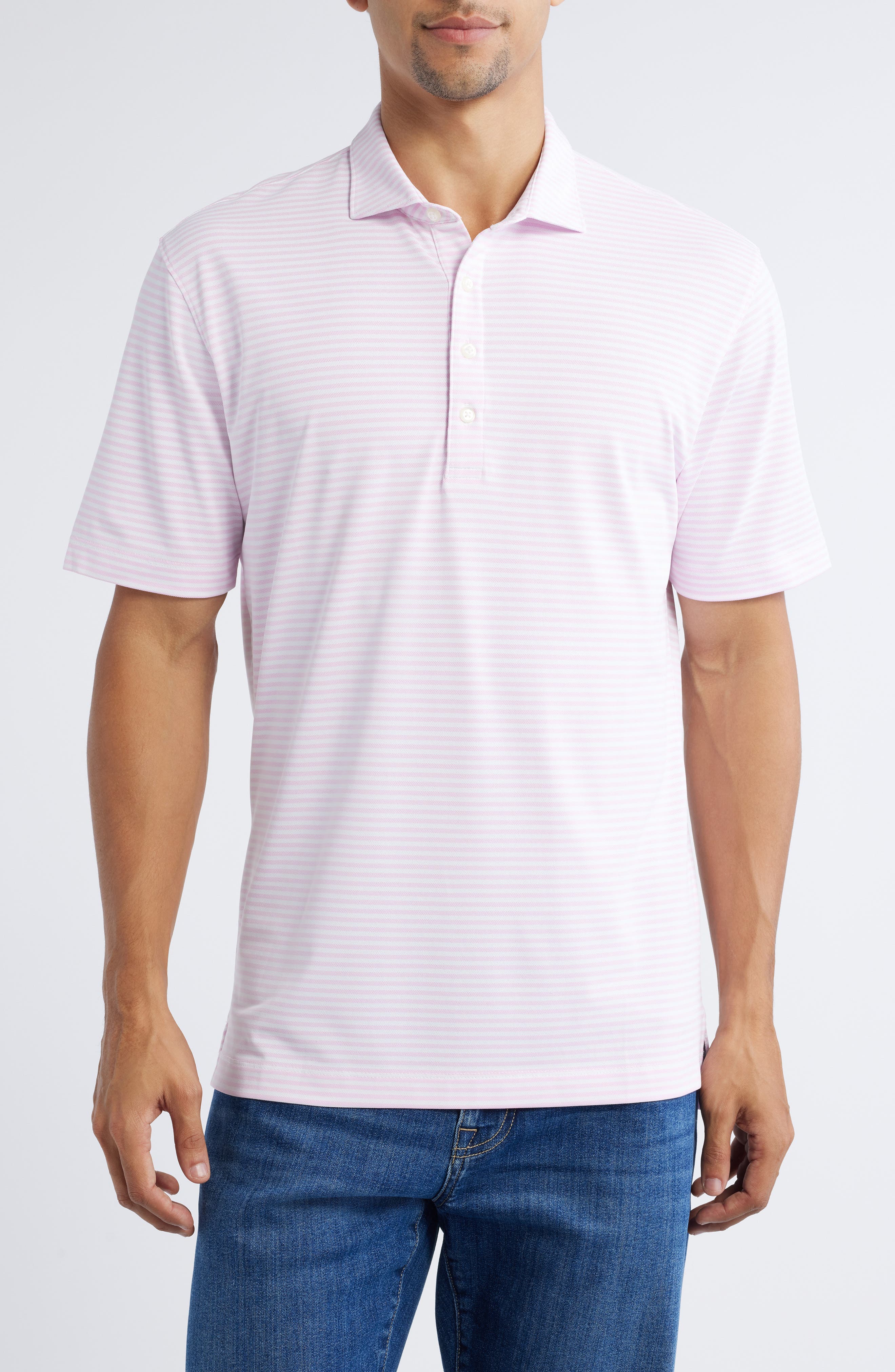 Stetsons Stripe Performance Jersey Polo
