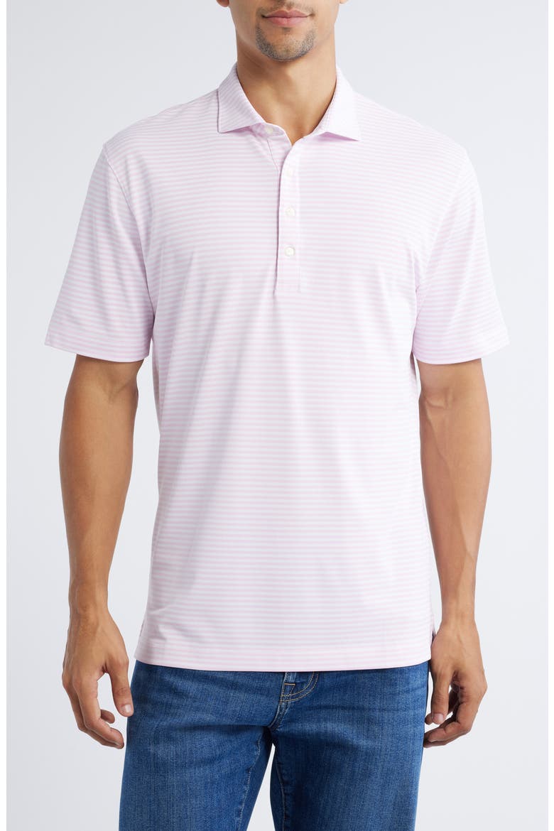 Stetsons Stripe Performance Jersey Polo, Main, color, PORTO PINK