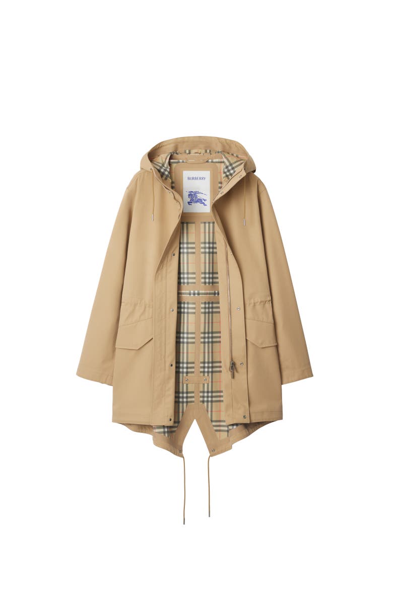 Burberry Bonded Gabardine Parka, Alternate, color, 