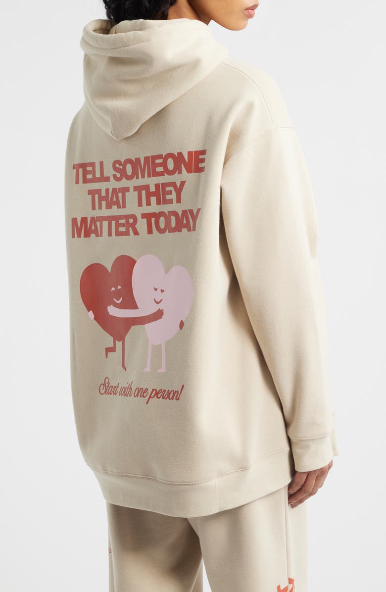 THE MAYFAIR GROUP Everyone Matter Today Graphic Hoodie, Alternate, color, Taupe