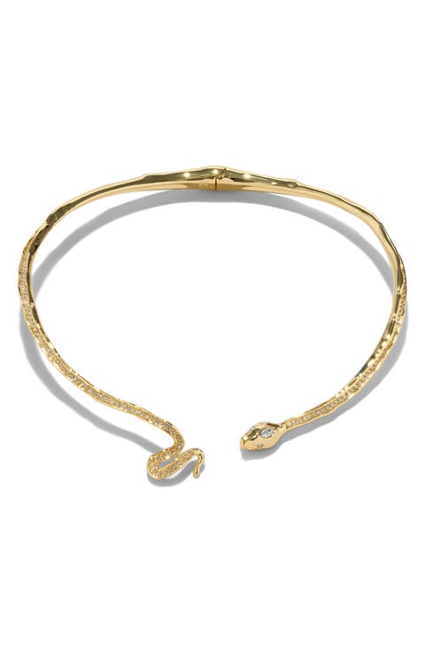 Serpent Crystal Skinny Collar Necklace