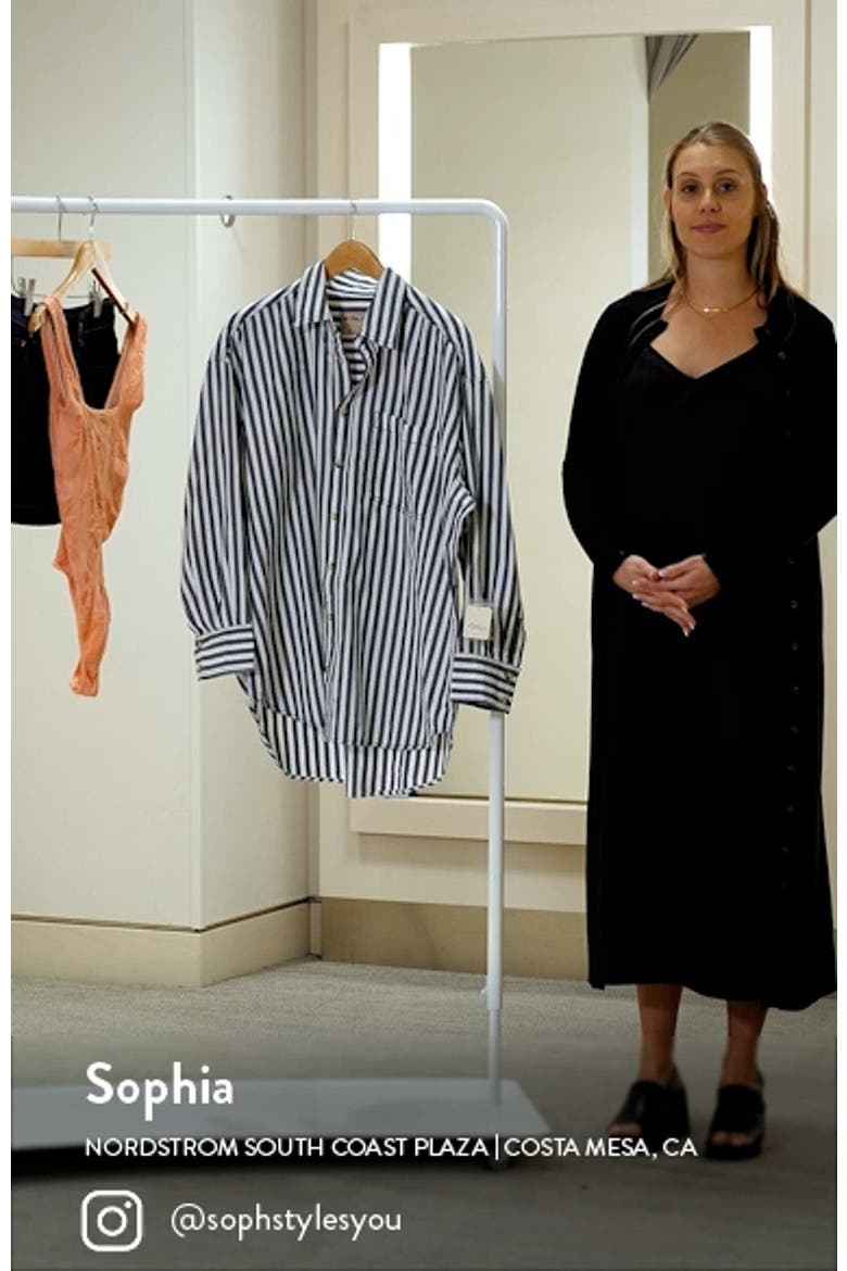 Freddie Stripe Oversize Button-Up Shirt video