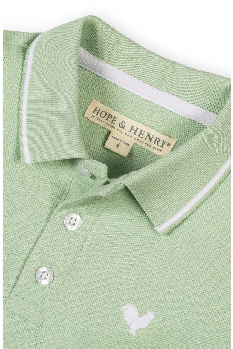 Kids' Organic Short Sleeve Knit Pique Polo Shirt, Alternate, color, Soft Green