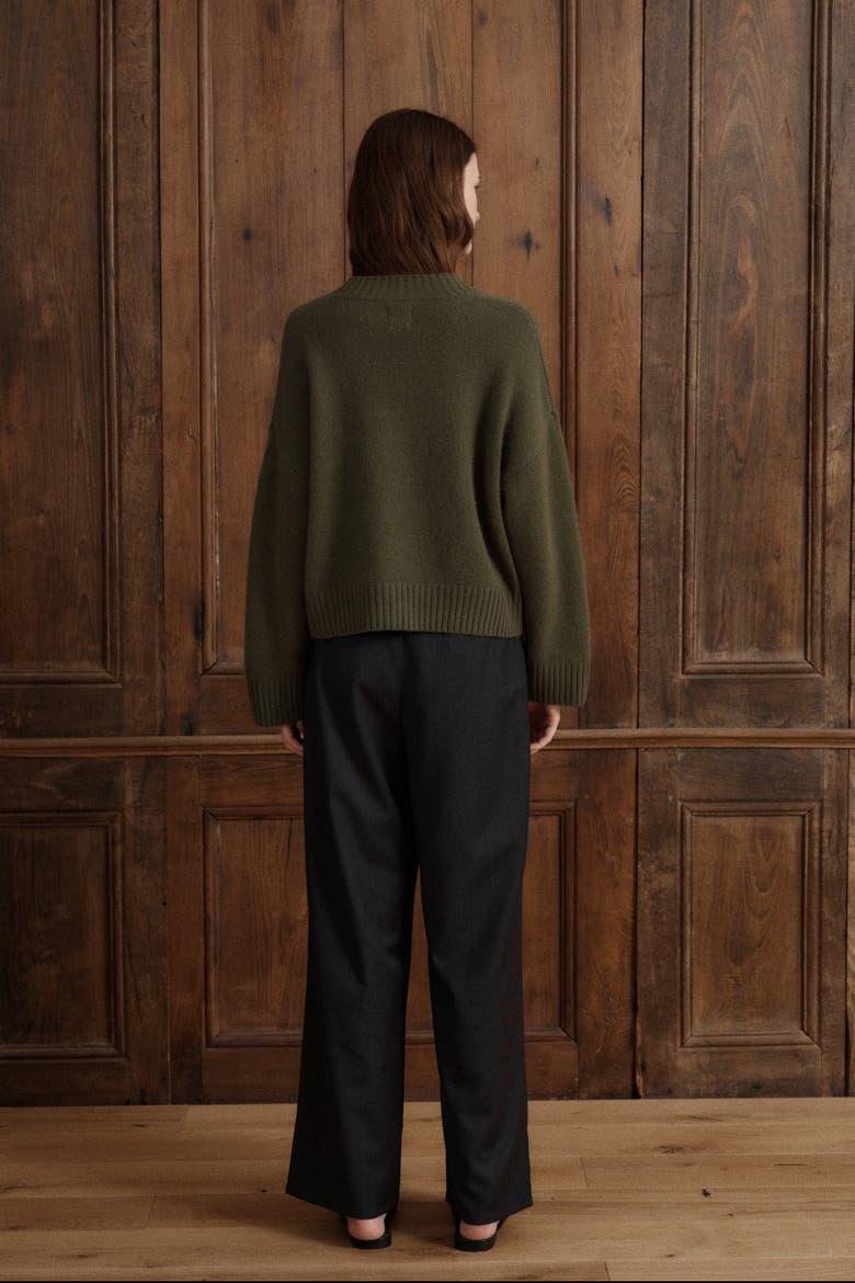 Filippa V-Neck Cashmere Sweater, Alternate, color, Moss