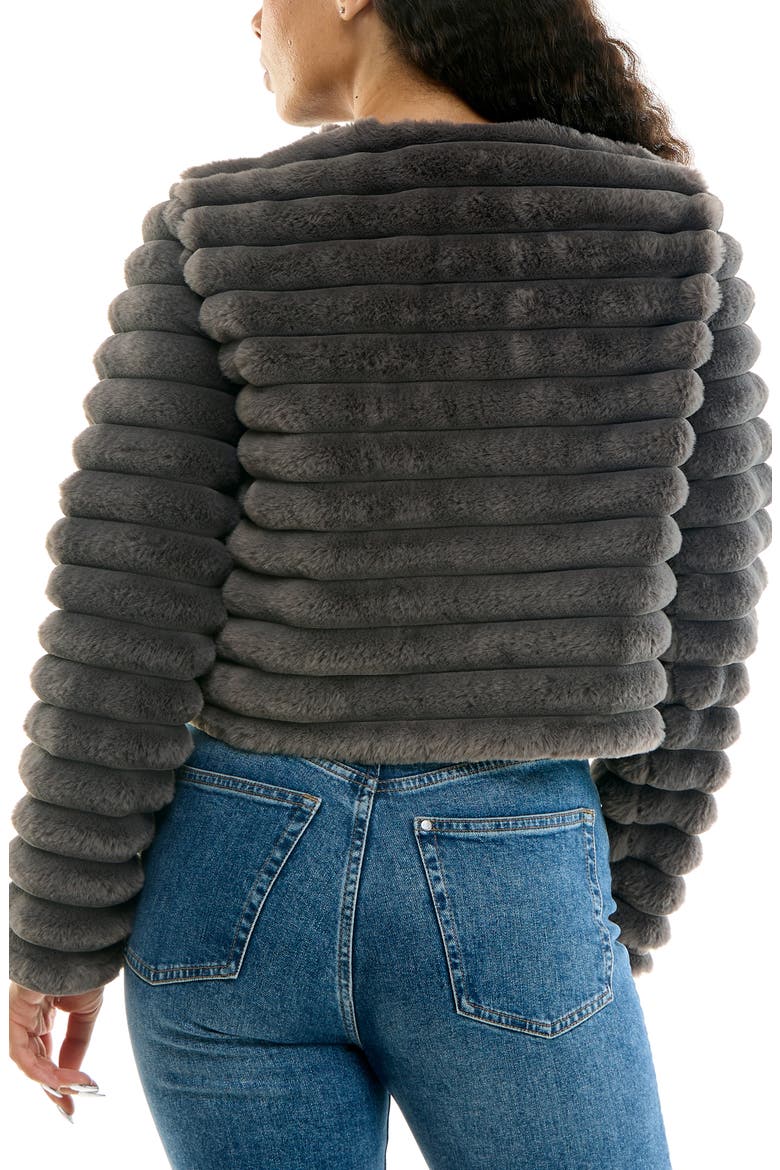 Faux Fur Long Sleeve Bolero, Alternate, color, GREY