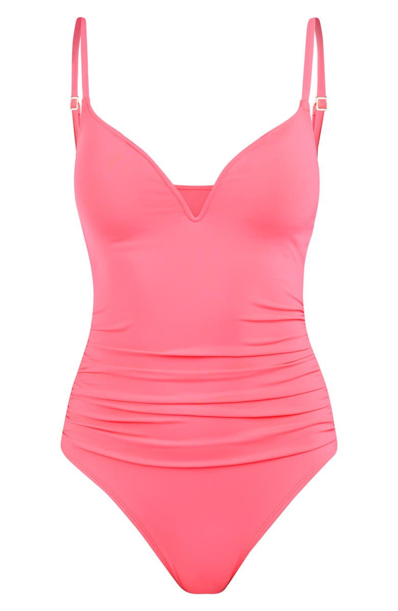 La Blanca V-Wire One-Piece Swimsuit, Alternate, color, Coral Reef