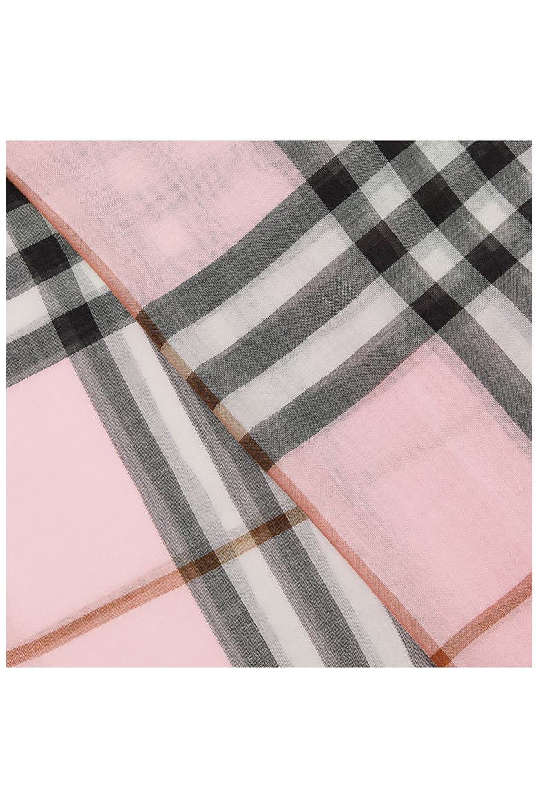 Giant Check Wool & Silk Scarf, Alternate, color, PALE CANDY PINK
