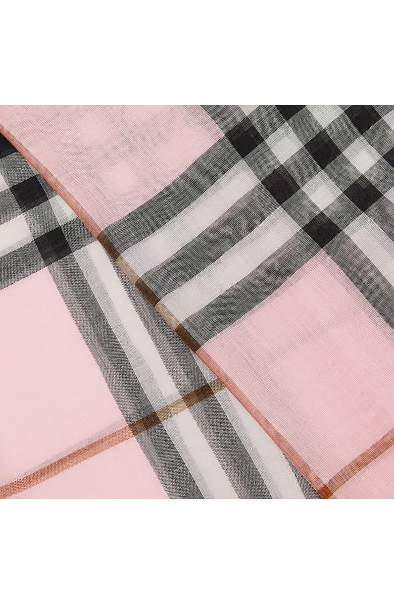 Burberry Giant Check Wool & Silk Scarf, Alternate, color, Pale Candy Pink