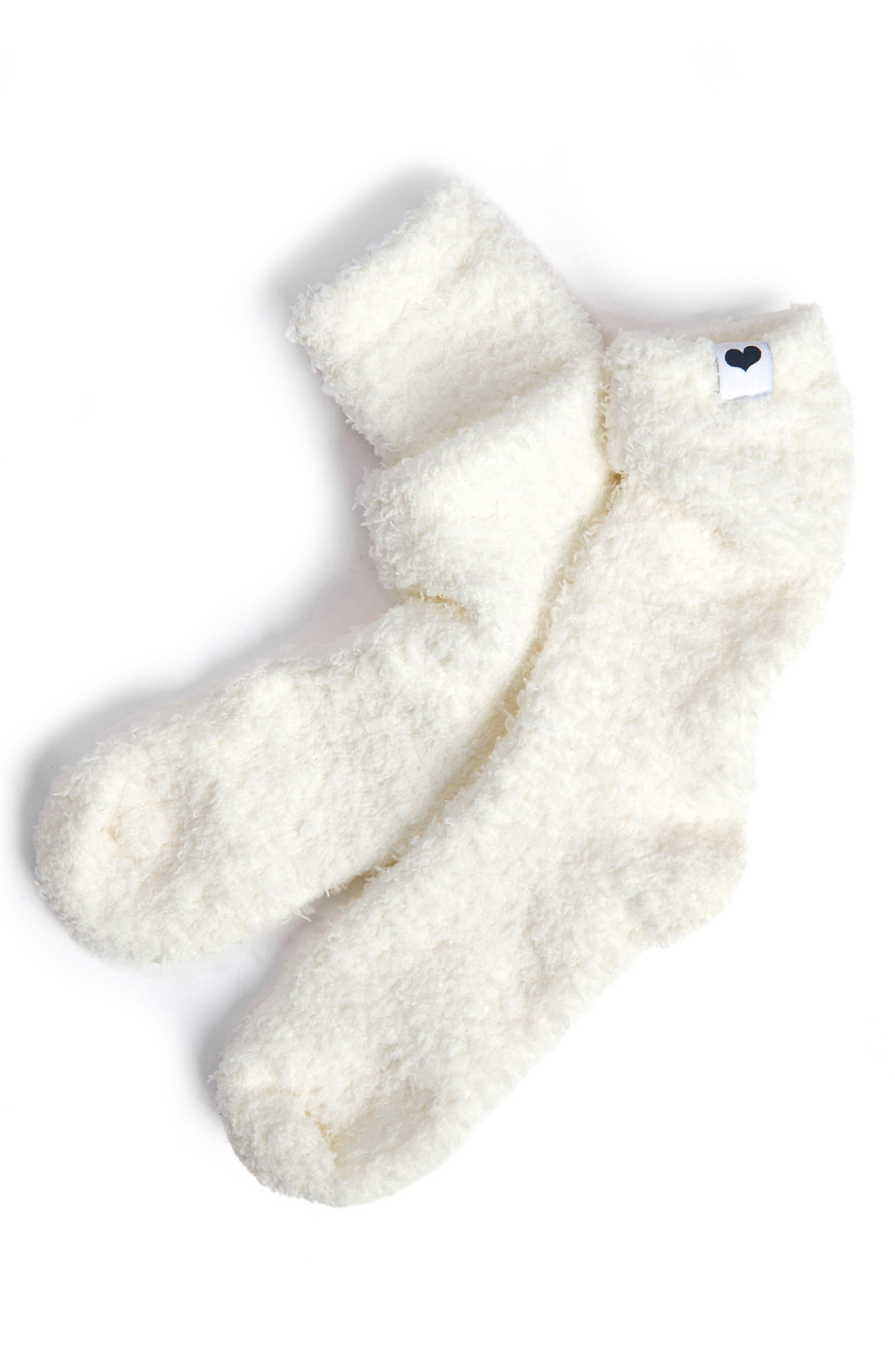 Little Giraffe Dolce Slouchy Lounge Socks, Alternate, color, Cream