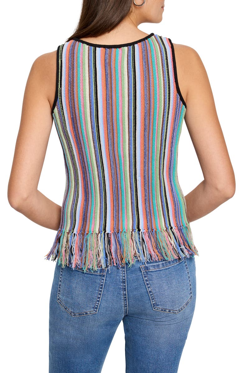 NIC+ZOE Falling Fringe Sleeveless Sweater, Alternate, color, Pink Multi