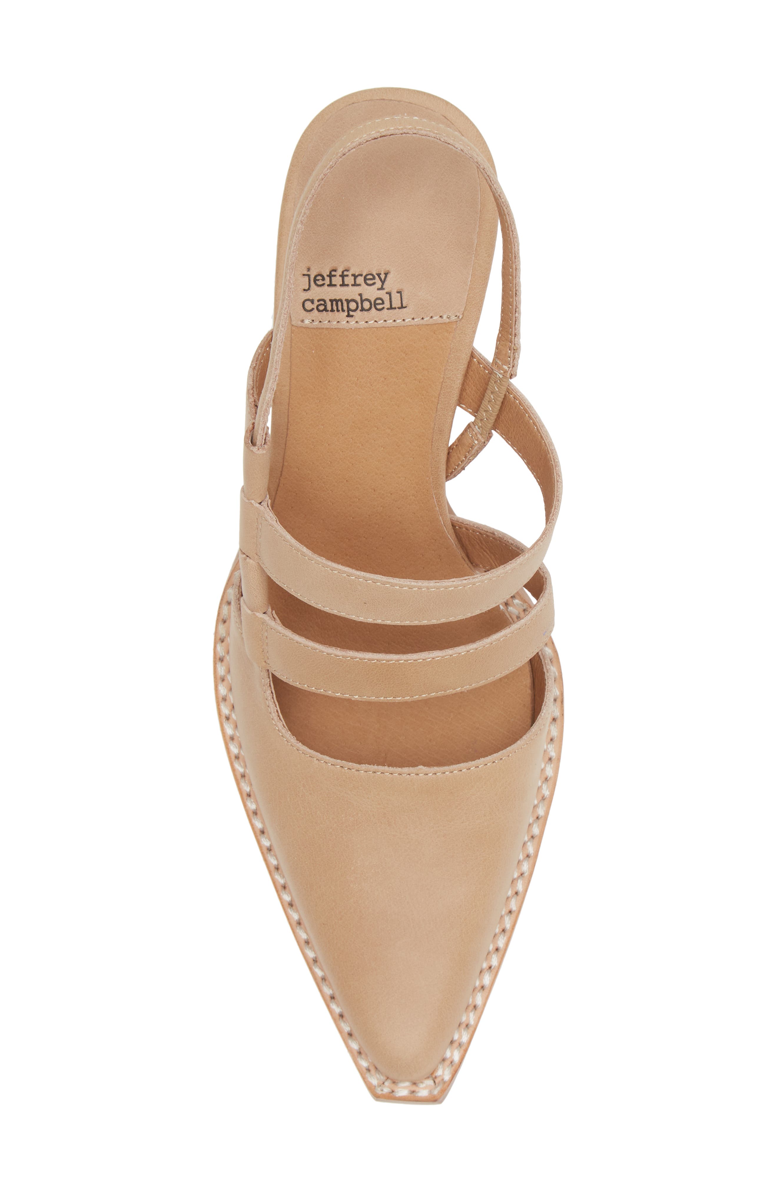Caroline Pointed Toe Slingback Pump, Alternate, color, NATURAL