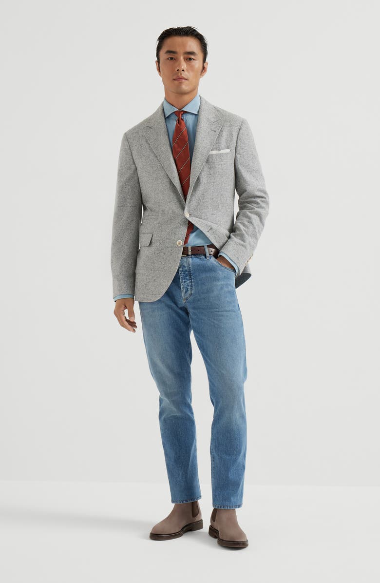 Brunello Cucinelli Slim fit five-pocket trousers, Alternate, color, Light Denim