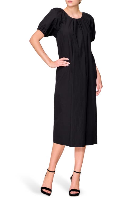 Melloday Bubble Sleeve Midi Shift Dress