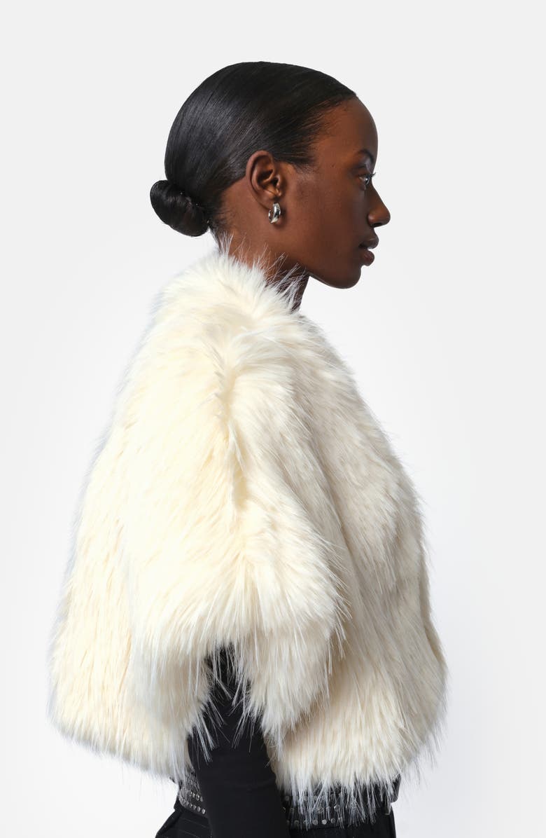 Apparis Devin Faux Fur Shrug, Alternate, color, Ivory