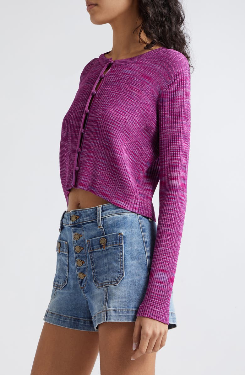 Ramy Brook Angeline Rib Cardigan, Alternate, color, Deep Lilac Knit