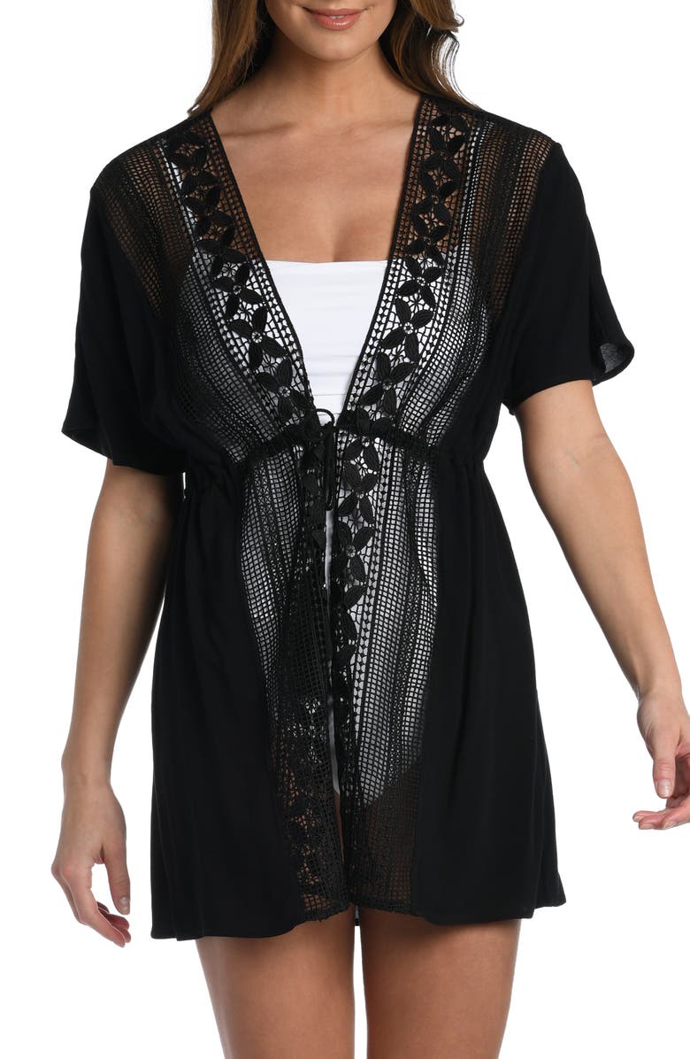 La Blanca Coastal Cover-Up Wrap, Main, color, Black