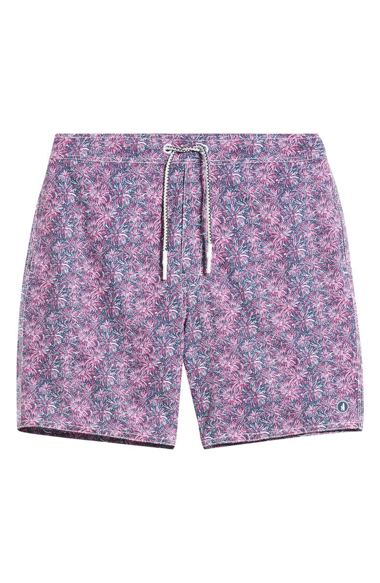 johnnie-O Star Spangled Swim Trunks, Main, color, Punch