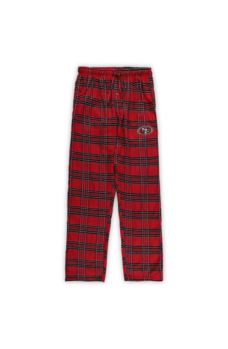 CONCEPTS SPORT Men's Concepts Sport Scarlet/Black San Francisco 49ers Big & Tall Flannel Sleep Set, Alternate, color,