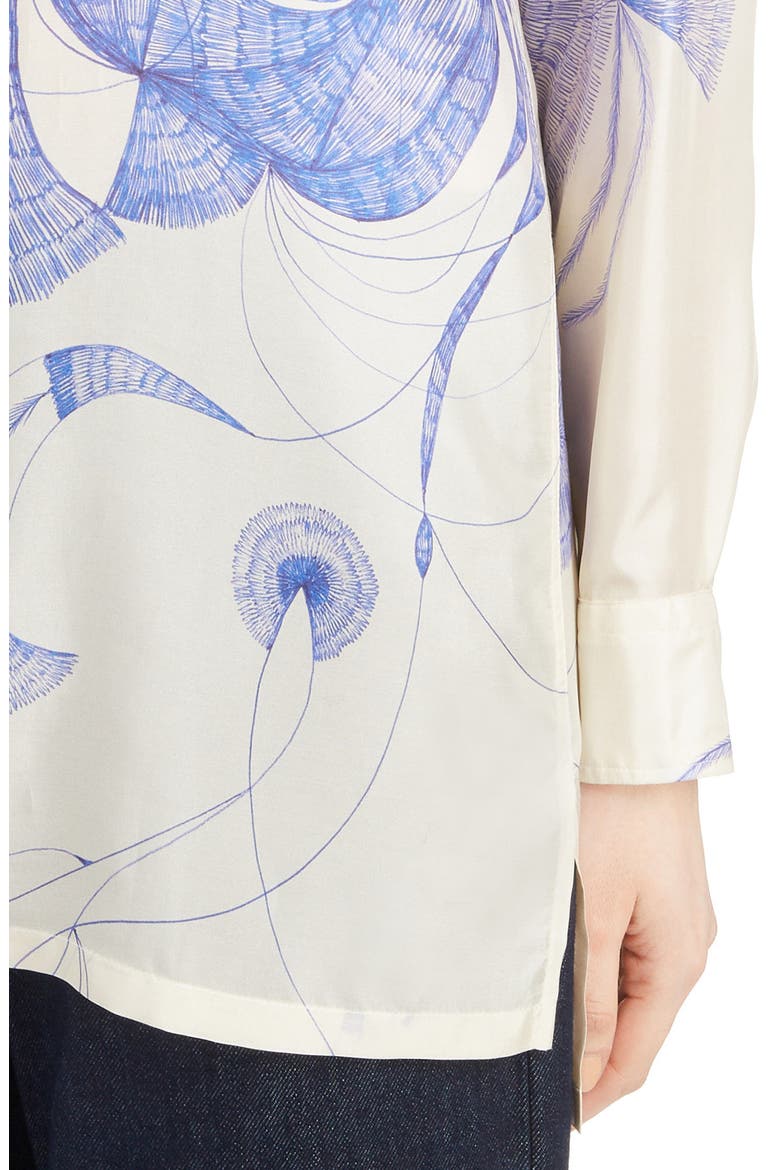 Floral Silk Blouse, Alternate, color, BLUE