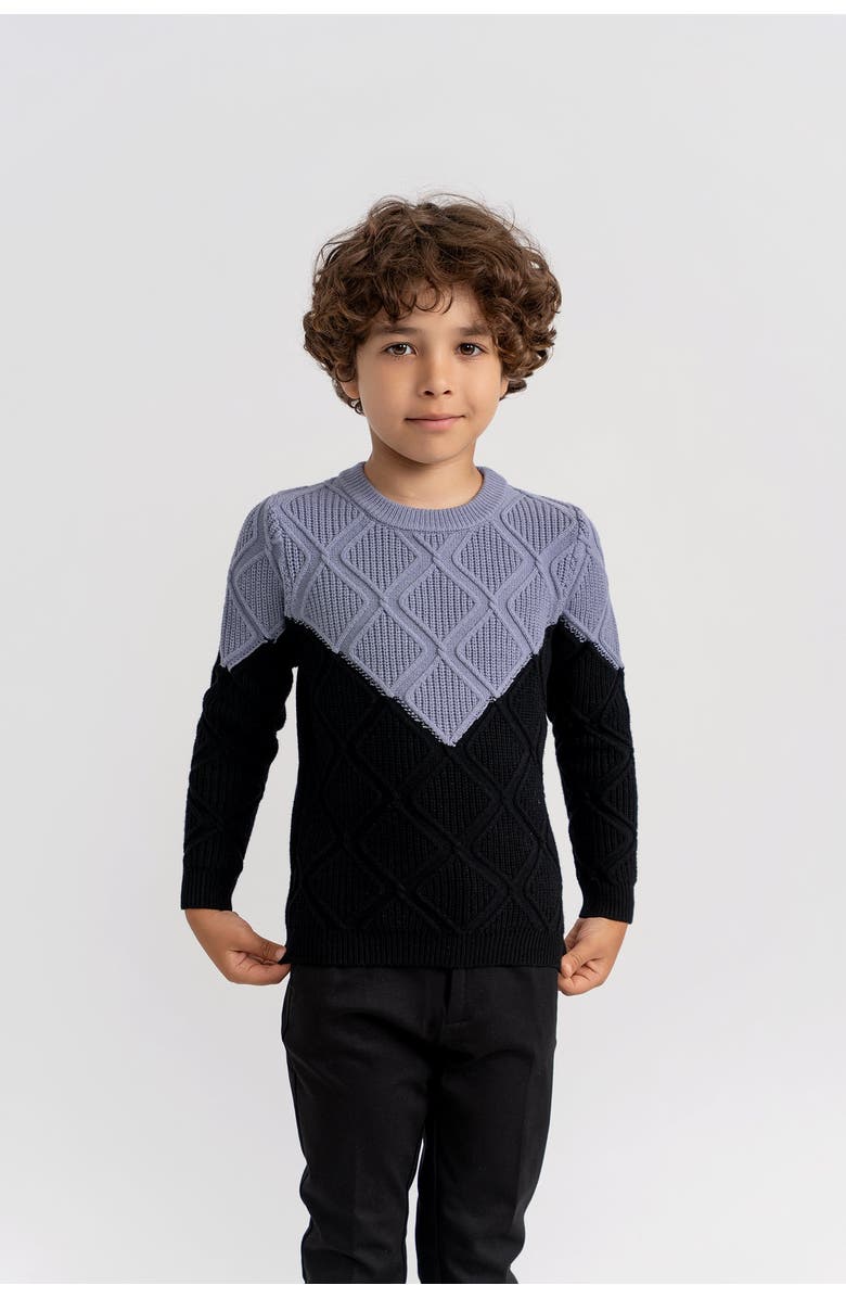 Mr. Mr. Diamond Knit Long Sleeve Sweater, Alternate, color, Grey/Blue