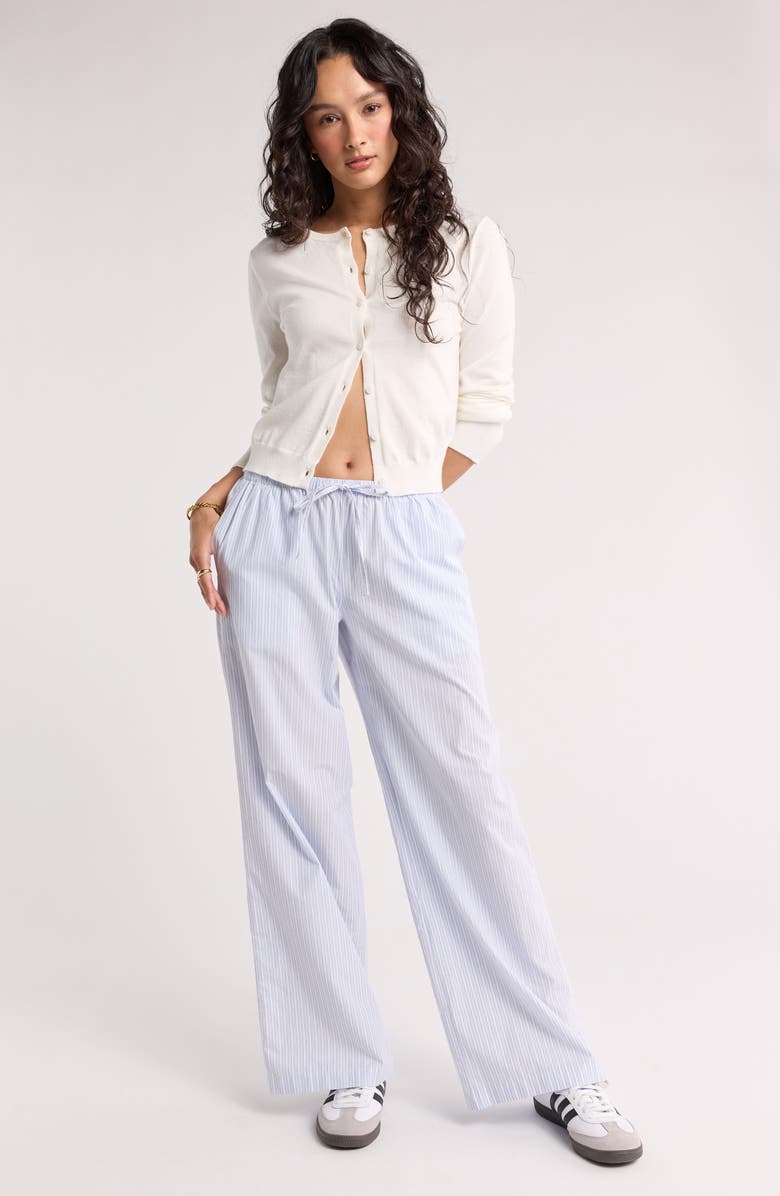 Abound Pull-On Poplin Pants, Alternate, color, Blue Xenon- White Mica Stripe