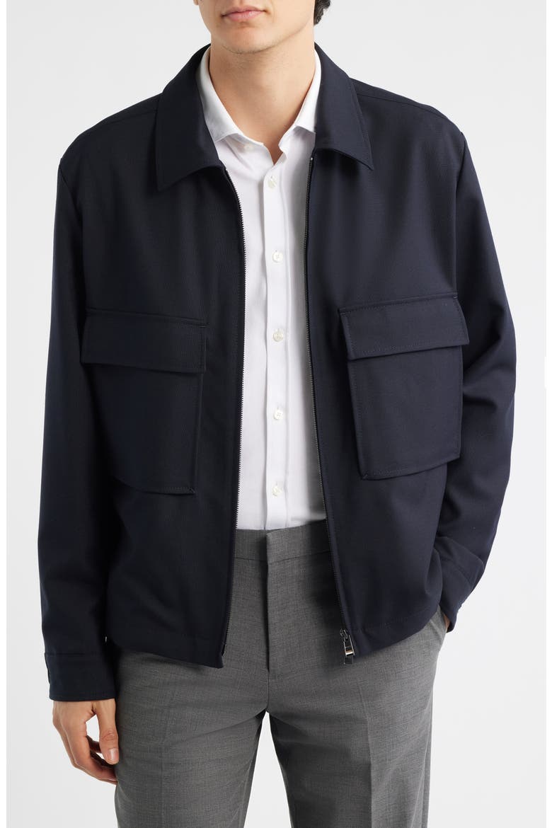 Carper Virgin Wool Shirt Jacket, Main, color, DARK BLUE