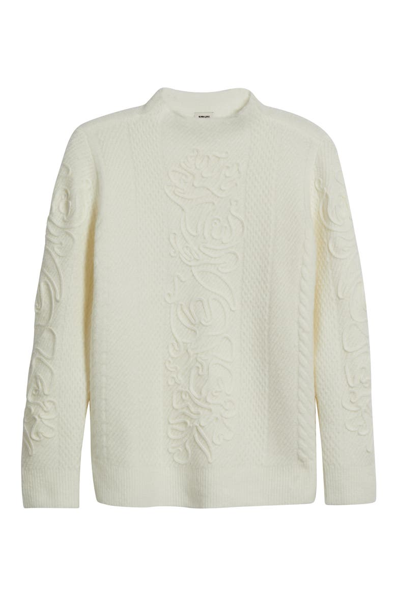 Embroidered Funnel Neck Sweater, Alternate, color, ECLAIR