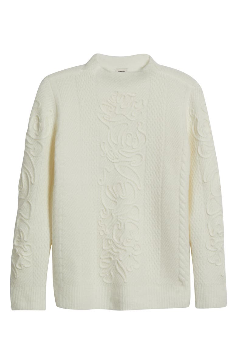 Anne Klein Embroidered Funnel Neck Sweater, Alternate, color, Eclair